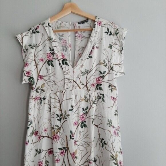 PLAZZA DEL TEMPIO Italy Lightweight Wide Leg Floral Romper Sz M - Picture 5 of 15